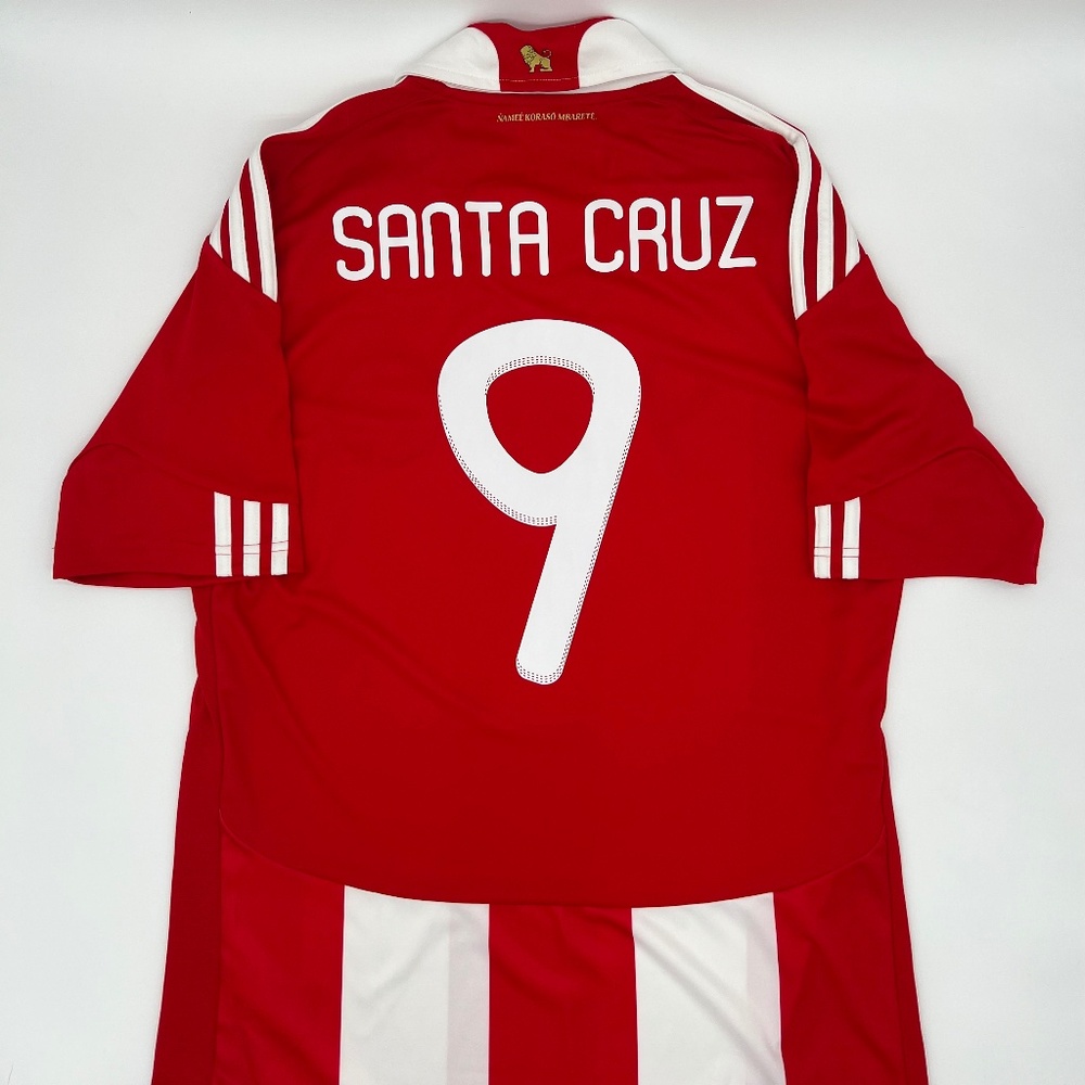 Roque Santa Cruz #9 Paraguay 2009/2010 Home ORIGINAL Adidas Soccer Jersey (M)